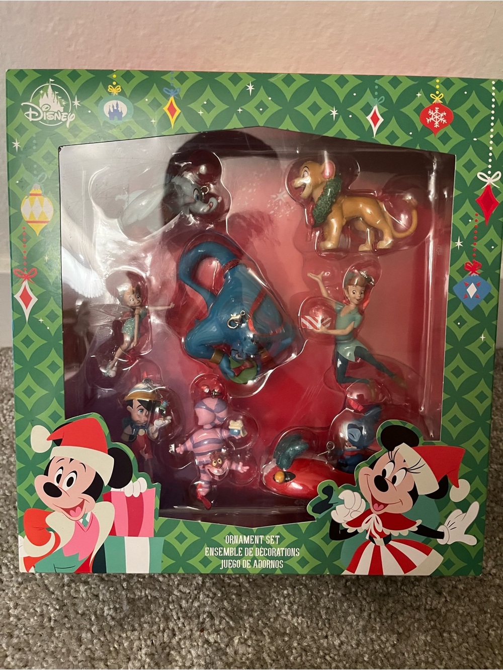 Disney Holiday Character Ornament Set - Green & Red Accents